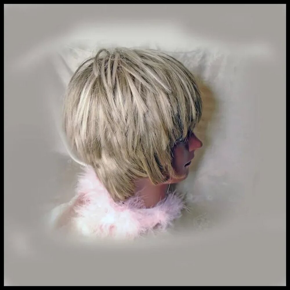 Shaggy Frosted Wig, Carousel Shag Glam Rock Tina Turner Hair - 70s Vintage - Picture 6 of 15